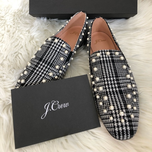 J. Crew Shoes - NWT JCrew Janie Loafter In Glen Plaid with pearls